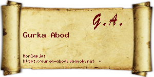 Gurka Abod névjegykártya